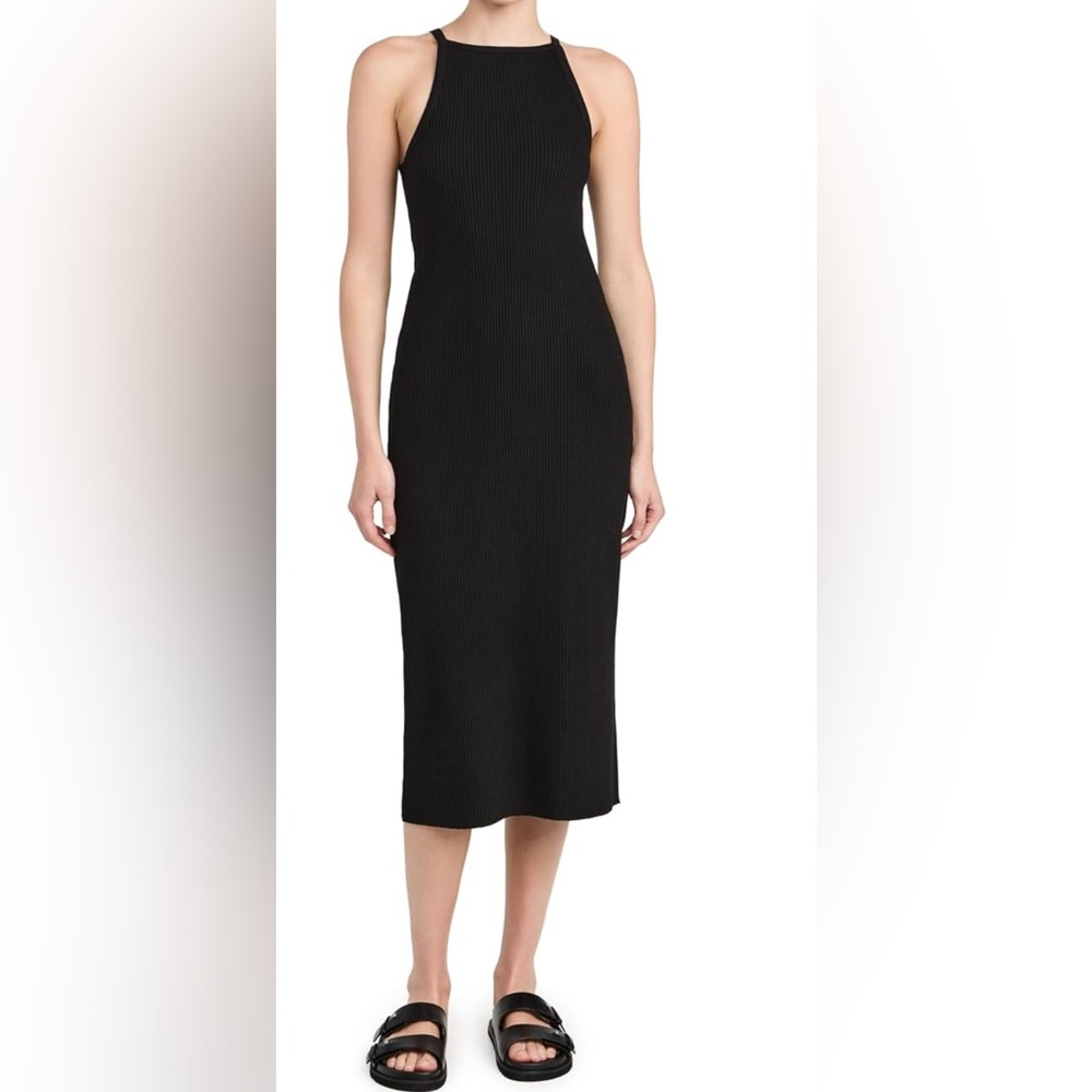 Timeless Elegance | Old Navy Black Ribbed Halter Midi Dress (M)